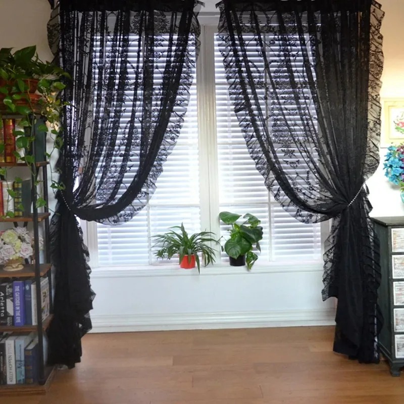 Cortinas de tule floral preto  - Commercial Kitchen Canopy avaliação e preço
