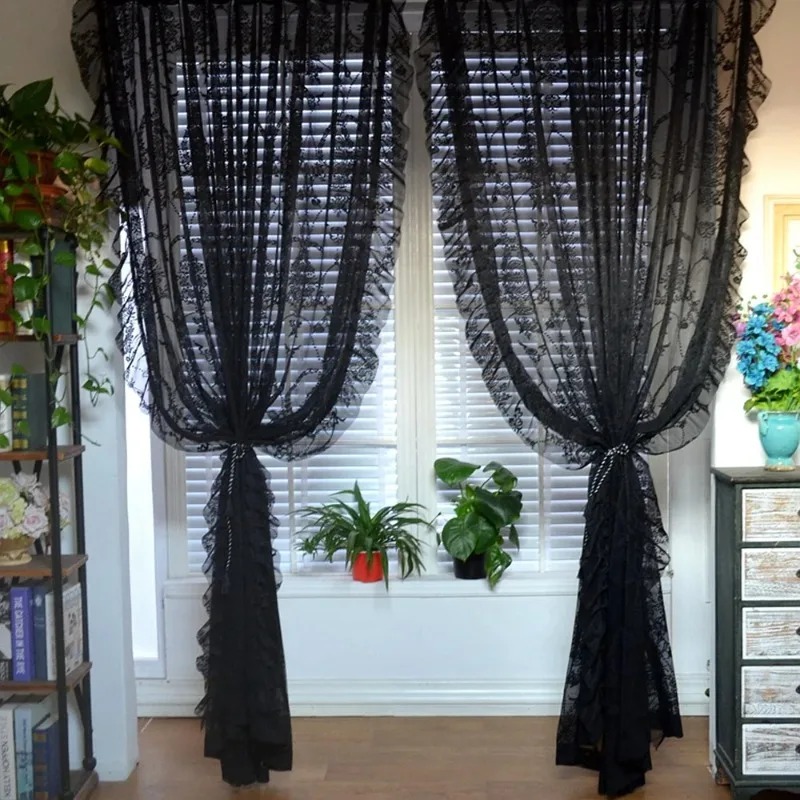 Cortinas de tule floral preto  - Commercial Kitchen Canopy avaliação e preço